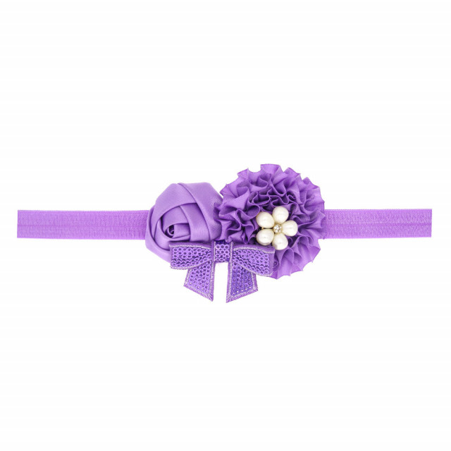 Bentita cu fundita cu paiete si perlute (marime disponibila: 0-12 luni,