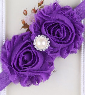 Bentita cu flori si strasuri aplicate (culoare: alb, marime disponibila: 0-12