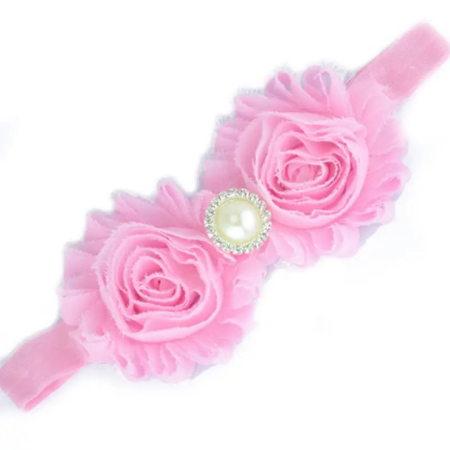 Bentita cu flori si strasuri aplicate (culoare: alb, marime disponibila: 0-12