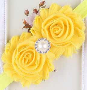 Bentita cu flori si strasuri aplicate (culoare: alb, marime disponibila: 0-12