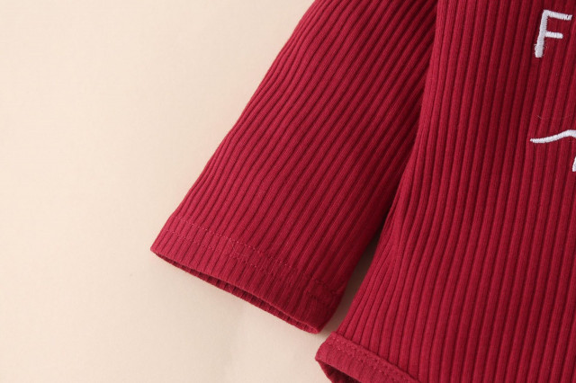 Compleu visiniu pentru fetite - i got it from my mama (marime disponibila: 9-12