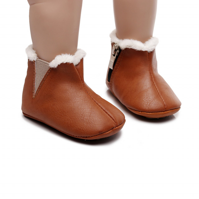 Cizmulite maro imblanite pentru bebelusi - simply (marime disponibila: 3-6 luni