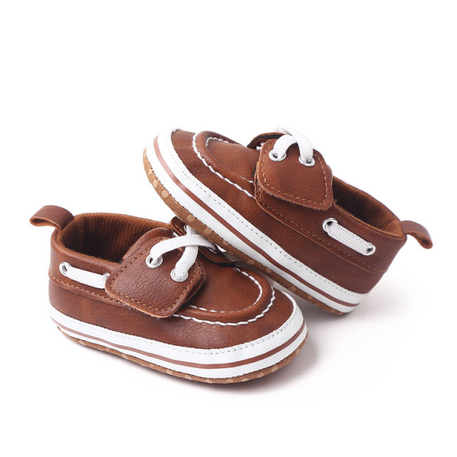 Pantofiori maro tip mocasini de ocazie (marime disponibila: 6-9 luni (marimea