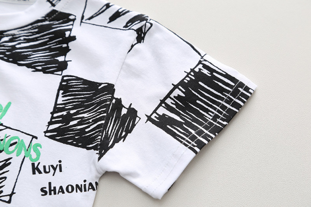 Costumas cu tricou alb si blugi pentru baietei - bear (marime disponibila: 5