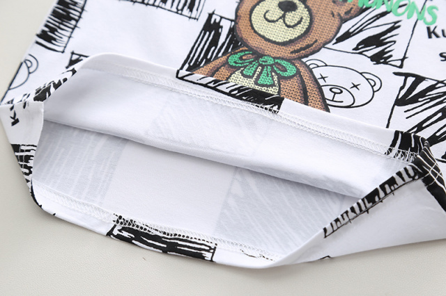 Costumas cu tricou alb si blugi pentru baietei - bear (marime disponibila: 5