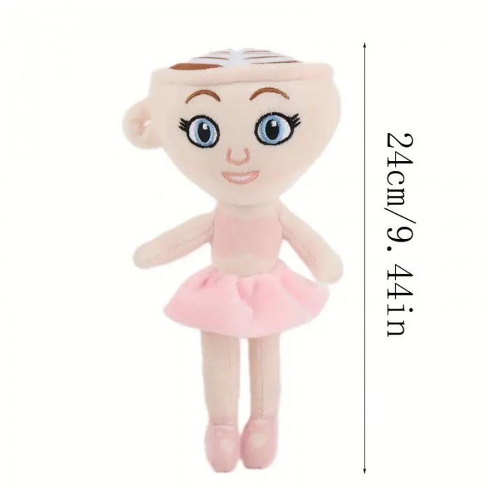 Set jucarie cappuccino assassino plus 28 cm si jucarie plus ballerina cappuccina 28 cm – personaj anime, moale, roz