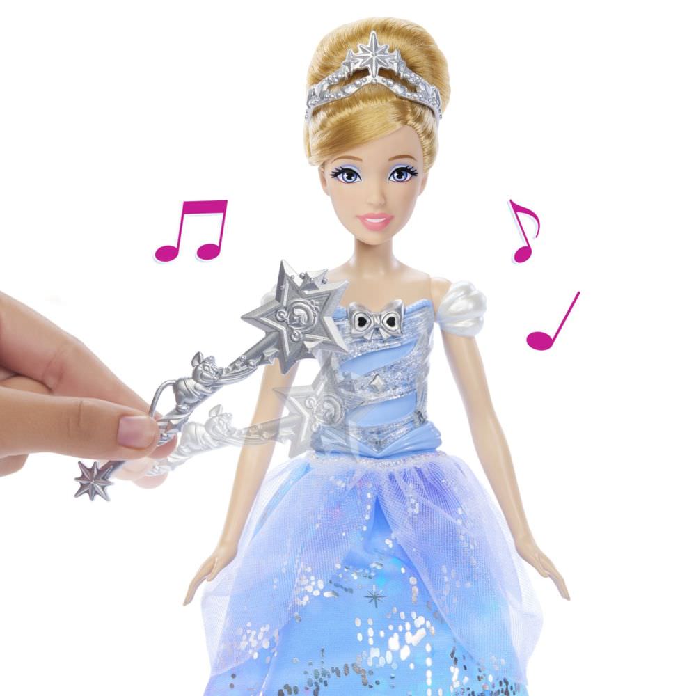 Papusa disney princess cenusareasa interactiva cu rochie luminoasa