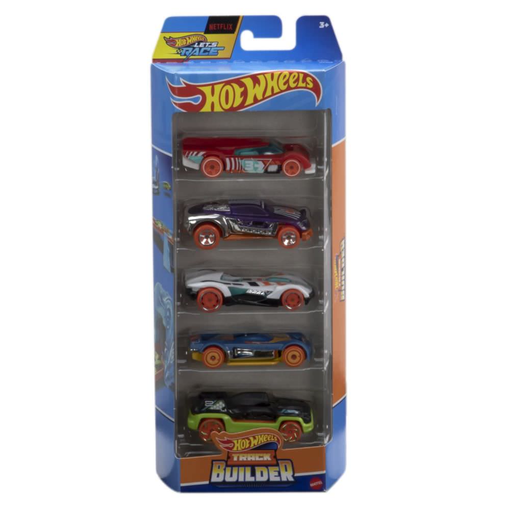 Set 5 masini hot wheels cu design track builder