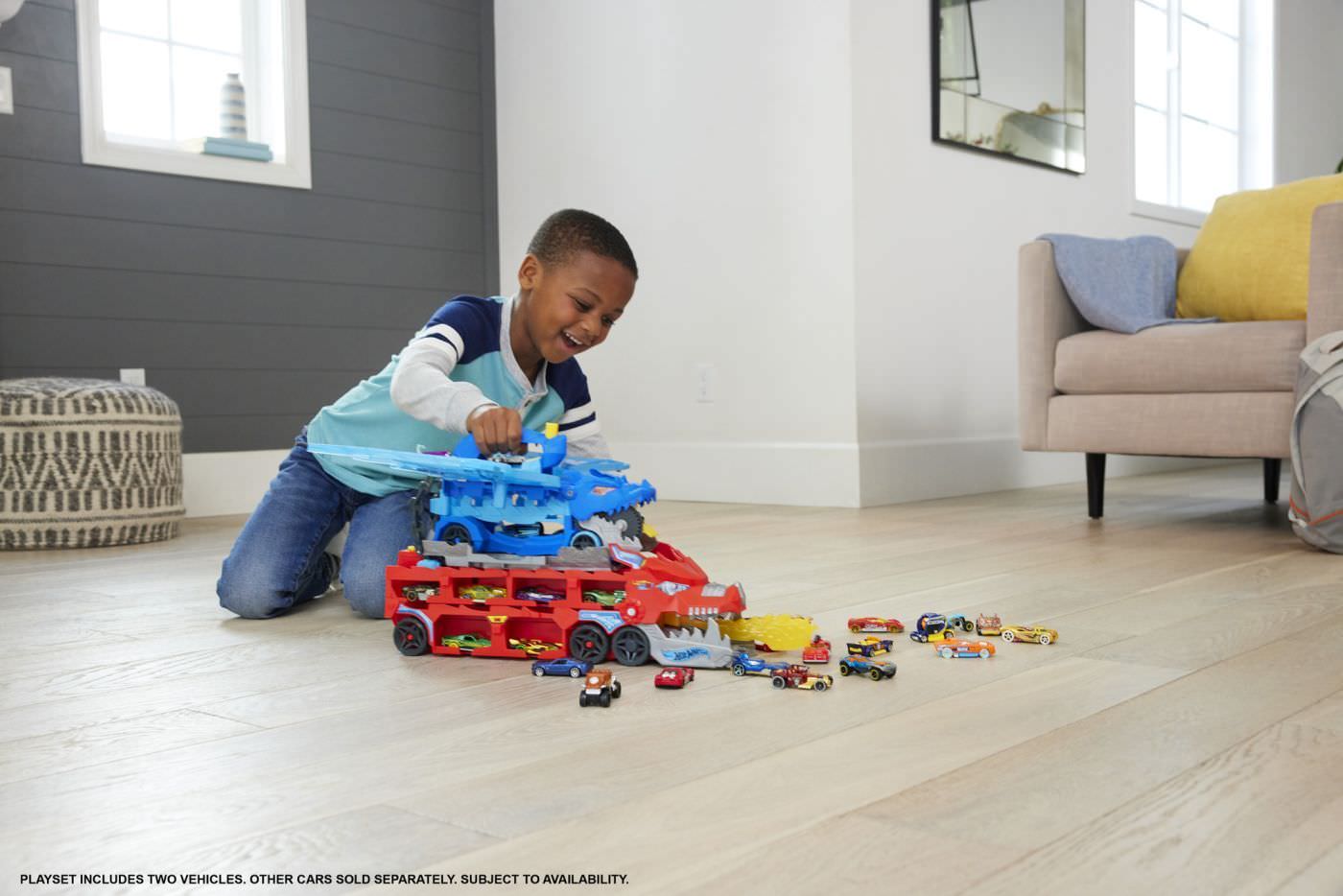 Set de joaca hot wheels city transportator suprem cu 2 dragoni