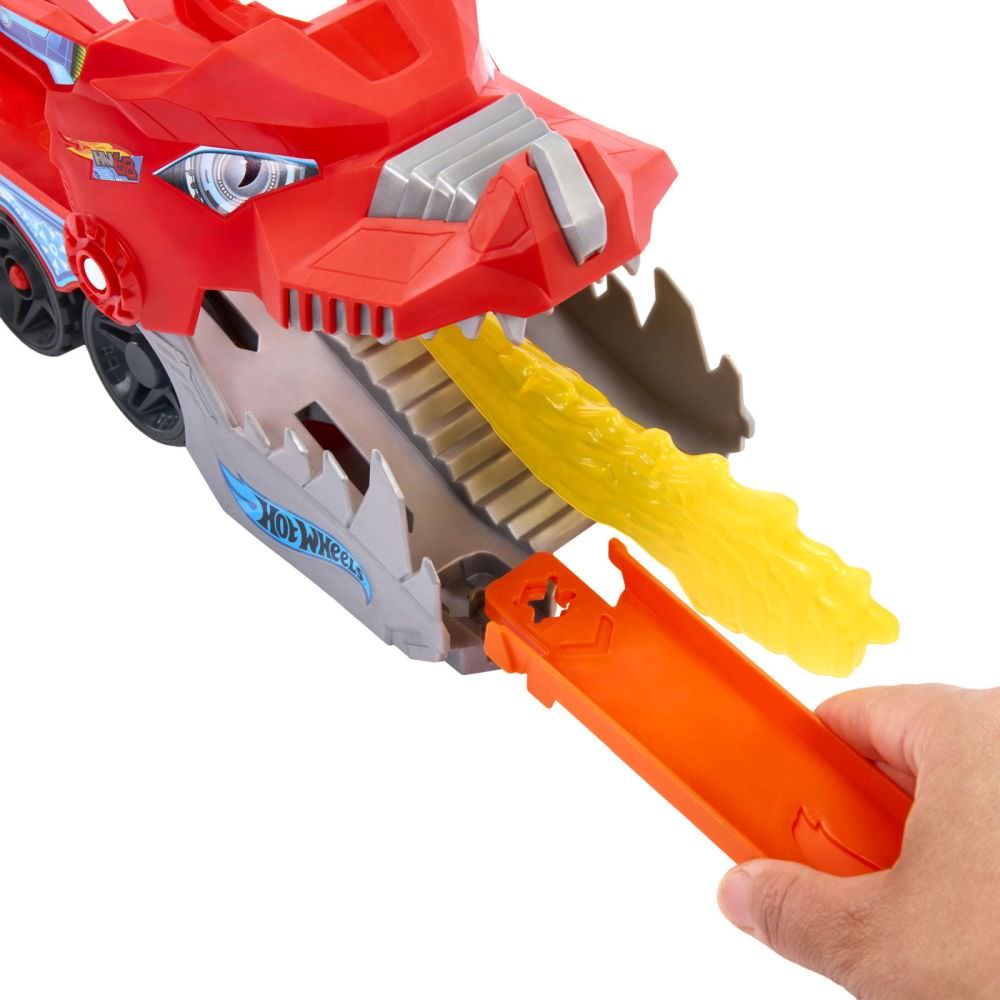 Set de joaca hot wheels city transportator suprem cu 2 dragoni