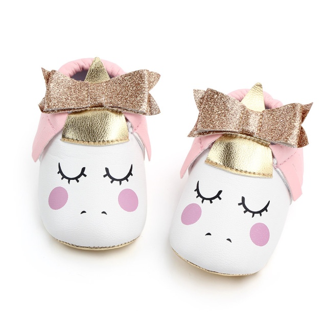 Pantofiori pentru bebelusi - unicorn (marime disponibila: 3-6 luni (marimea 18