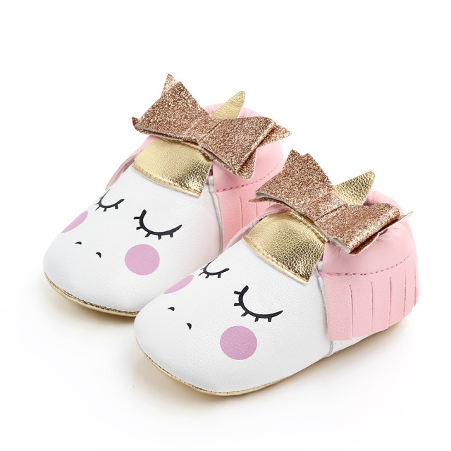 Pantofiori pentru bebelusi - unicorn (marime disponibila: 3-6 luni (marimea 18