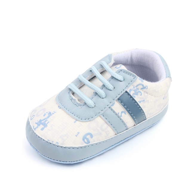 Pantofiori sport, albi cu nuante de albastru - cifre (marime disponibila: 6-9