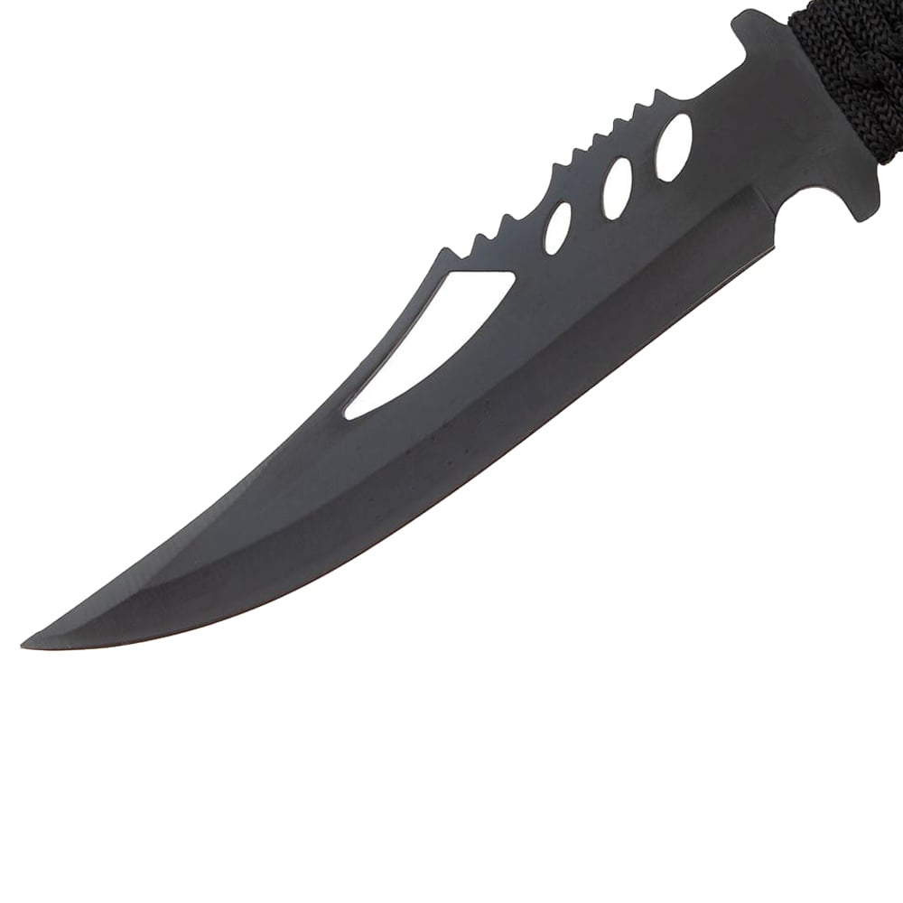 Set cutit de vanatoare extreme battle si trei cutite de aruncat, ninja assasin, ideallstore®, otel inoxidabil, teaca inclusa