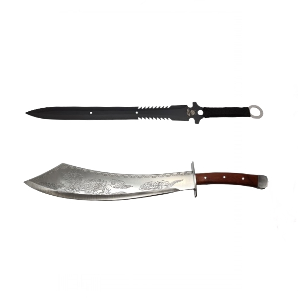 Set maceta si sabie de vanatoare, ideallstore, 64 cm , cutit de aruncat inclus