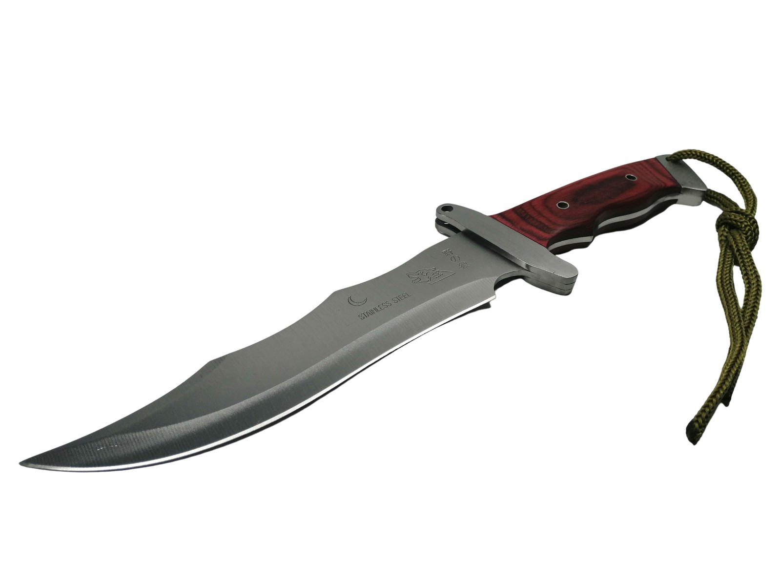 Set sabie si cutit de vanatoare, ideallstore®, steel wolf, otel inoxidabil, 31 cm, argintiu