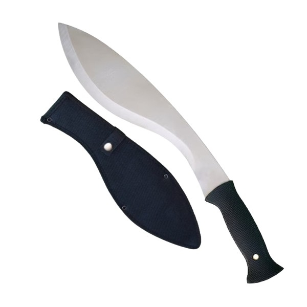 Set sabie si maceta de vanatoare, ideallstore®, kukri silver, 44 cm, husa inclusa