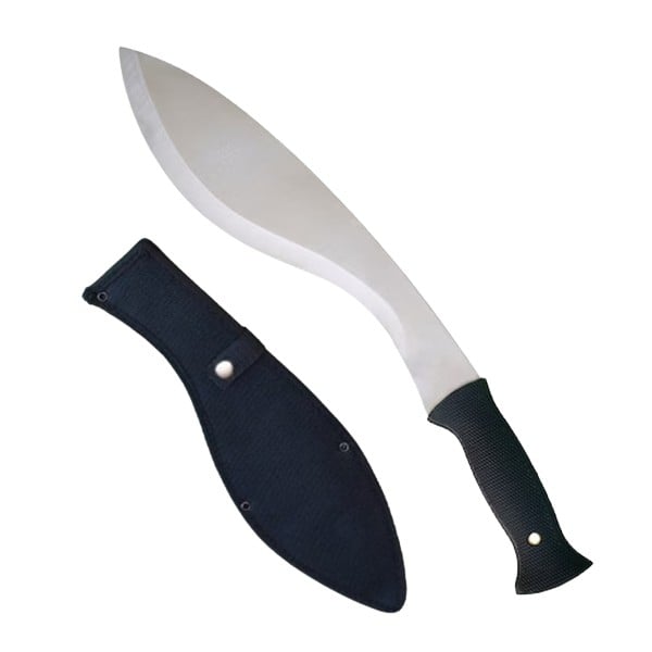 Set sabie si maceta de vanatoare, ideallstore®, kukri silver, 44 cm, husa inclusa
