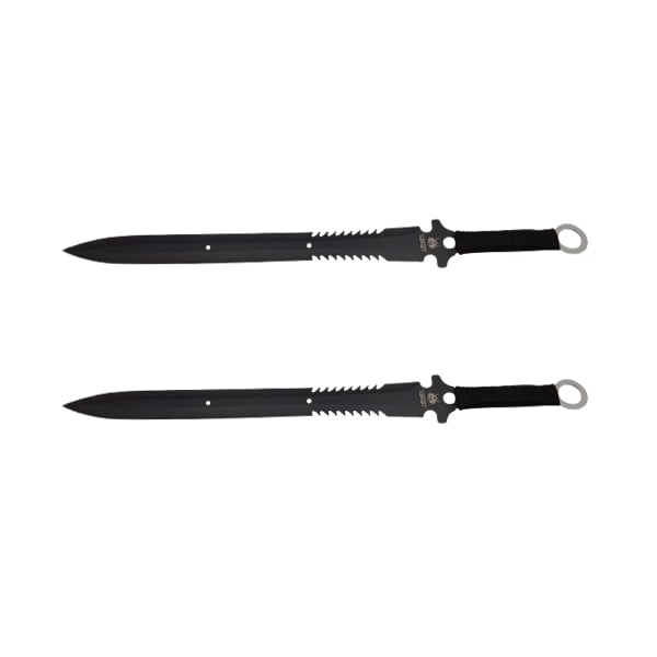 Set doua sabii de vanatoare ideallstore®, last ronin, maner textil, 68.5 cm, negru