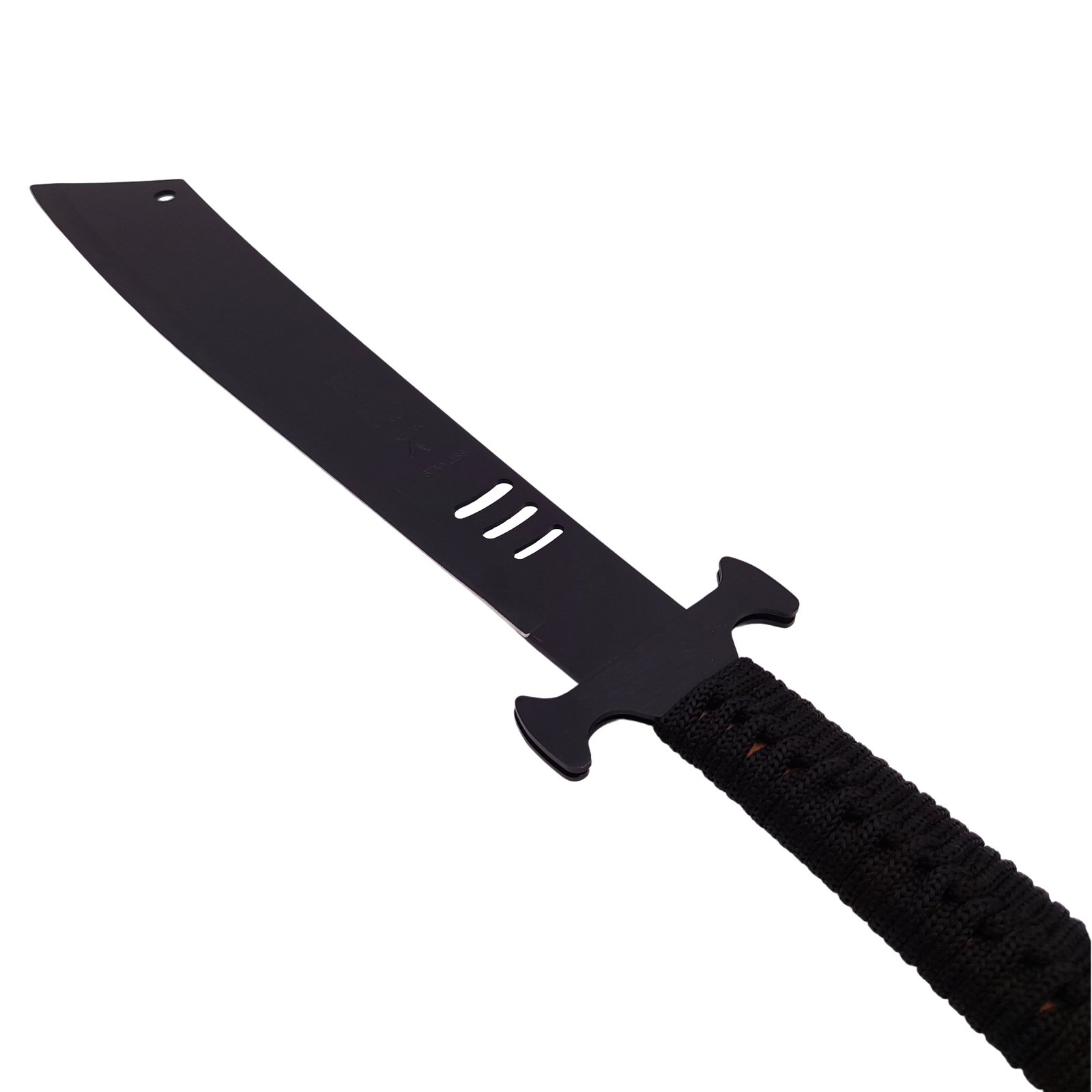 Set sabie si maceta de vanatoare, ideallstore®, asian level, 57 cm, negru, teaca inclusa