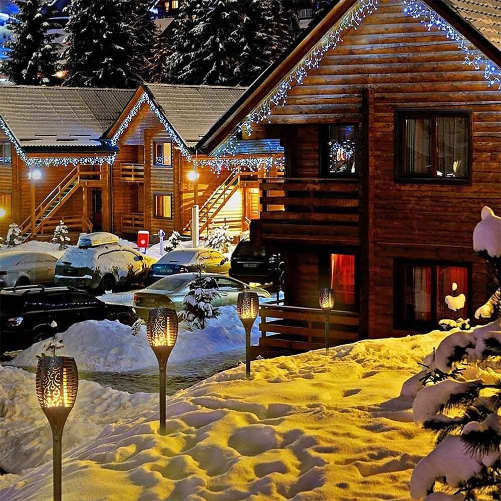 Lampa solara led, tip torta cu efect de flacara