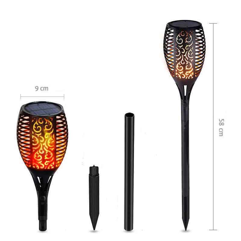 Lampa solara led, tip torta cu efect de flacara