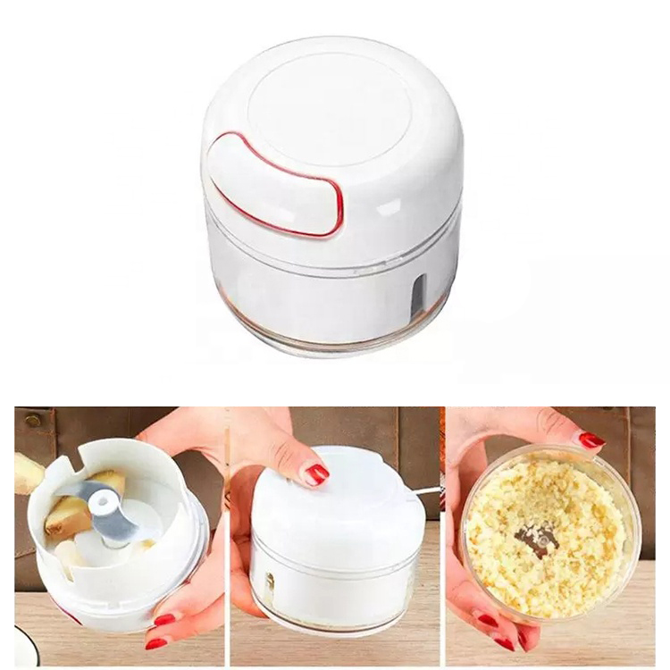 Mini tocator manual cu maner si snur, pentru legume si fructe