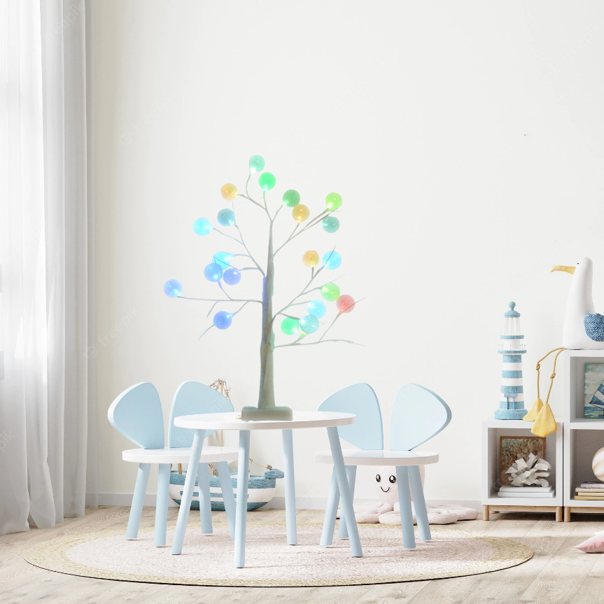 Pomisor de craciun, globuri multicolor, 52cm