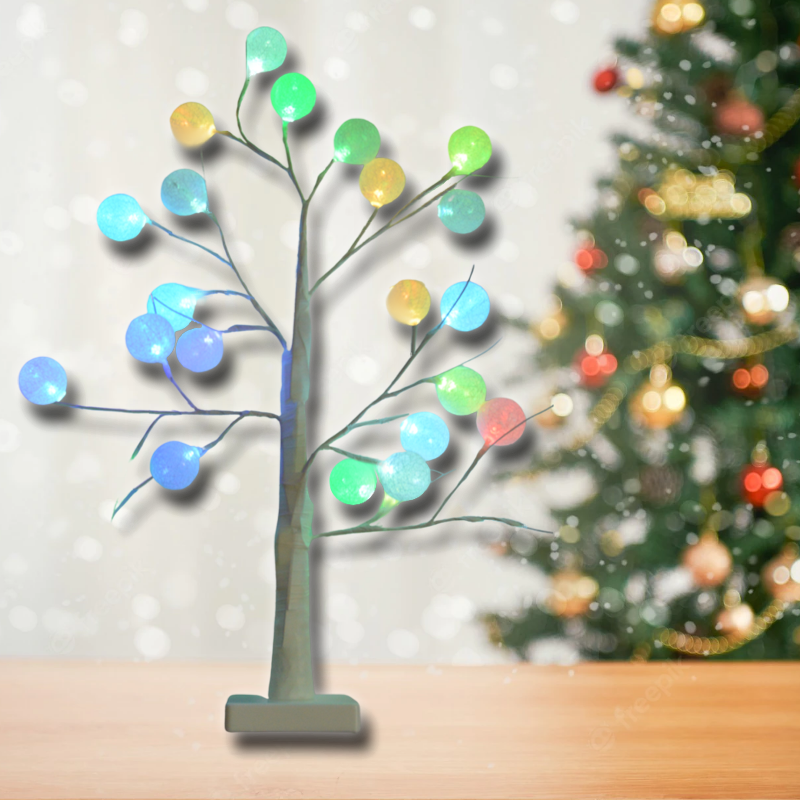 Pomisor de craciun, globuri multicolor, 52cm