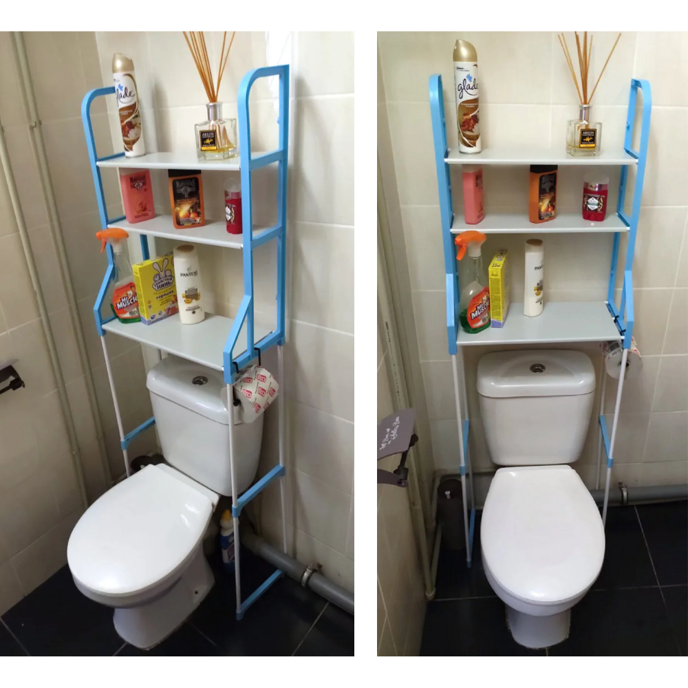 Raft depozitare peste toaleta, 3 polite, etajera baie