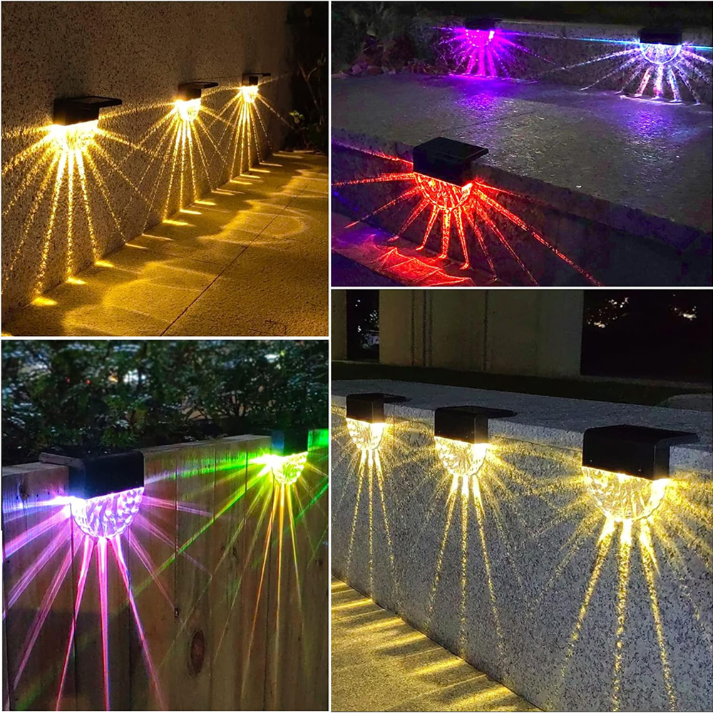 Set 2 x lampa solara cu lumina led rgb