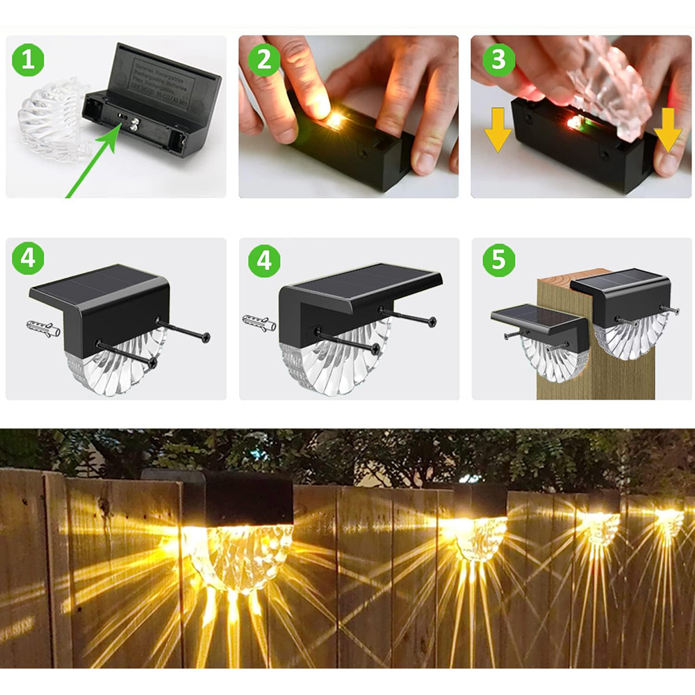 Set 2 x lampa solara cu lumina led rgb