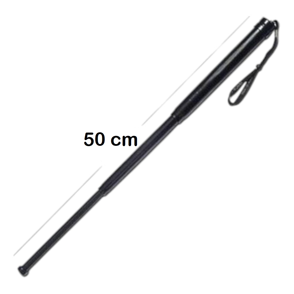 Baston telescopic autoaparare cu 3 elemente, 50cm, otel, husa