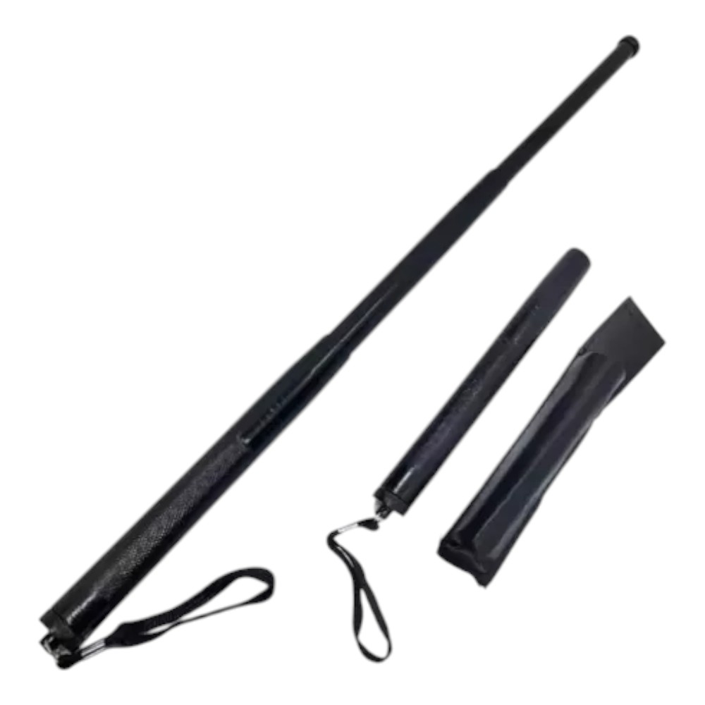 Baston telescopic autoaparare cu 3 elemente, 50cm, otel, husa