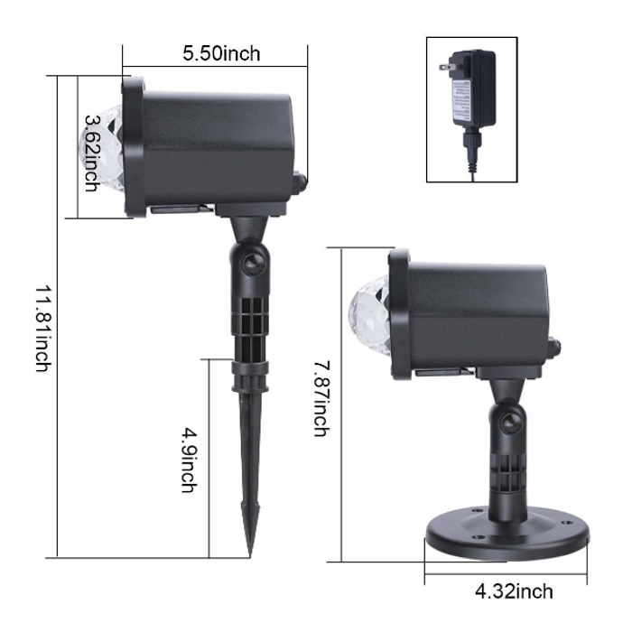 Proiector exterior xl800, 10 jocuri de lumini, 6w, telecomanda