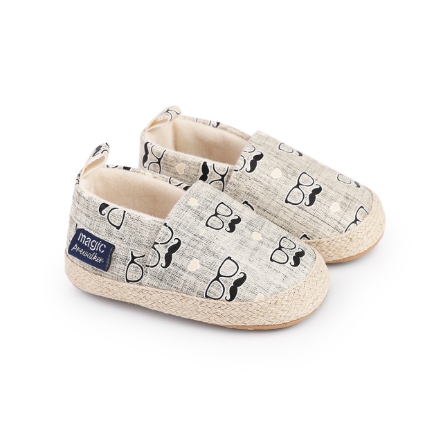 Pantofiori tip mocasini - mustache (marime disponibila: 6-9 luni (marimea 19