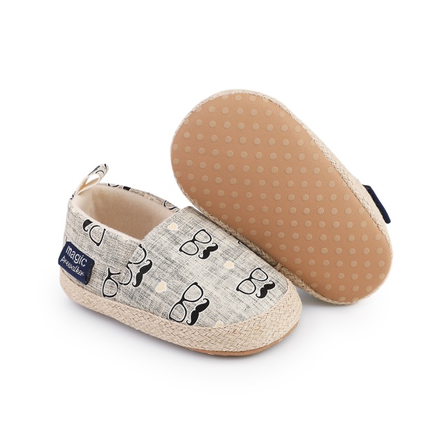 Pantofiori tip mocasini - mustache (marime disponibila: 6-9 luni (marimea 19