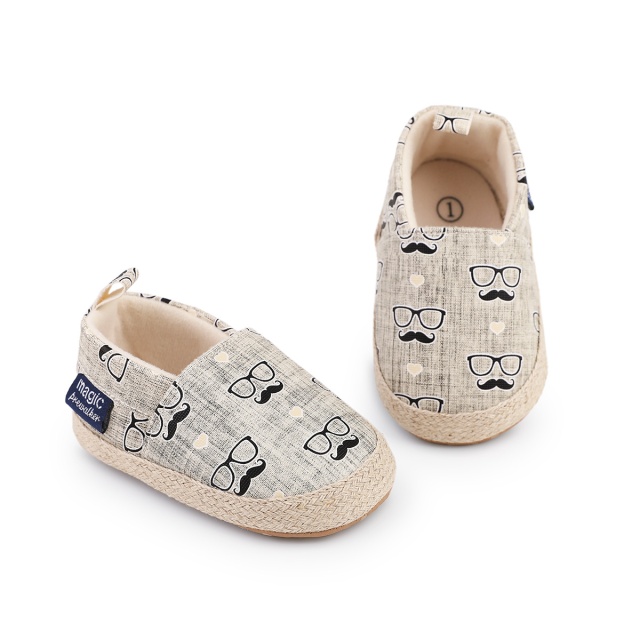 Pantofiori tip mocasini - mustache (marime disponibila: 6-9 luni (marimea 19