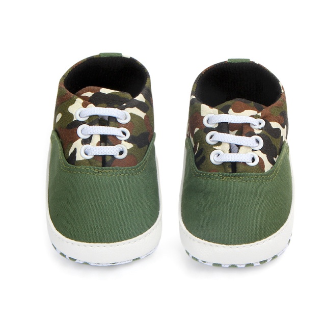 Pantofiori verzi pentru bebelusi - army (marime disponibila: 3-6 luni (marimea