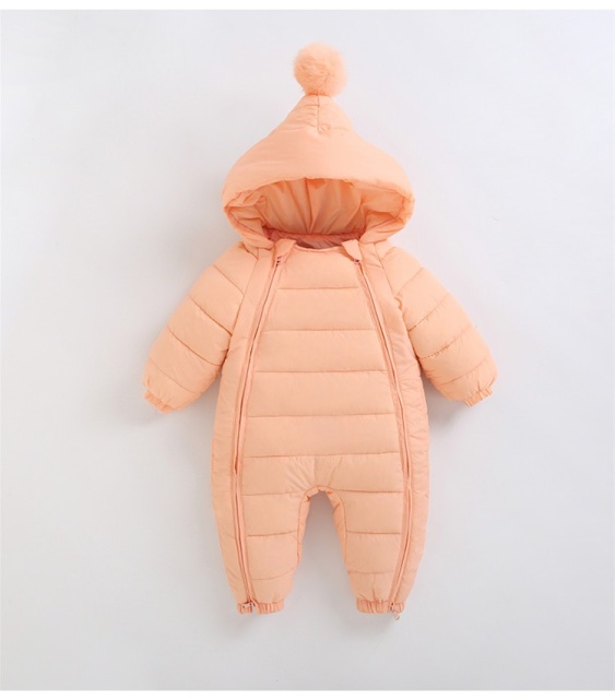 Combinezon roz somon pentru fetite, din fas (marime disponibila: 2 ani)