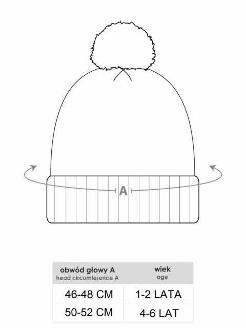 Fes de iarnă cu pompon și logo, alb (marime disponibila: 18-24 luni)