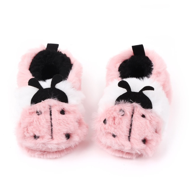 Botosei pentru bebelusi, roz, cu design buburuza (marime disponibila: 3-6 luni