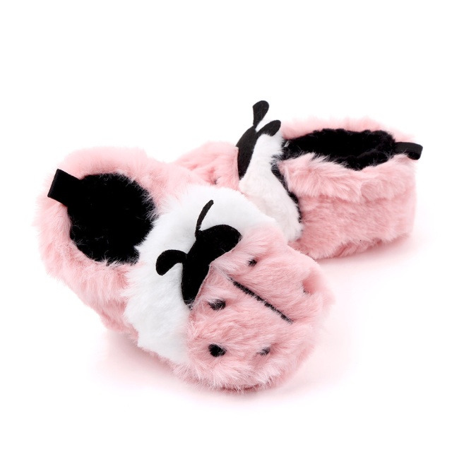 Botosei pentru bebelusi, roz, cu design buburuza (marime disponibila: 3-6 luni