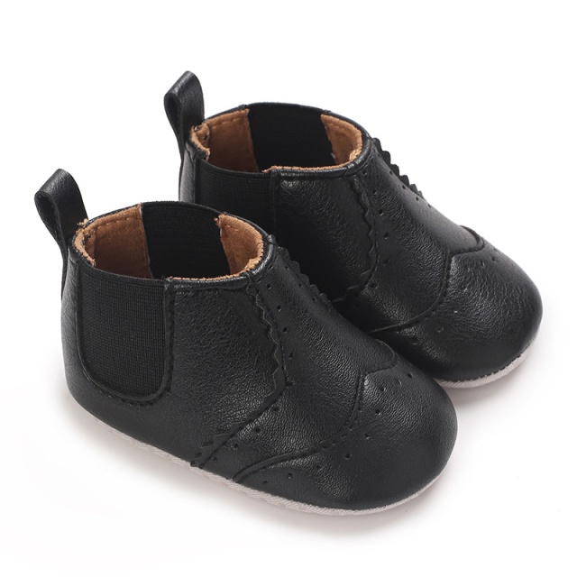 Ghetute tip chelsea, negre, pentru bebelusi (marime disponibila: 6-9 luni