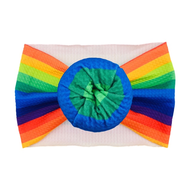 Bentita lata tip turban cu imprimeu - model 17 (marime disponibila: 6-12 luni