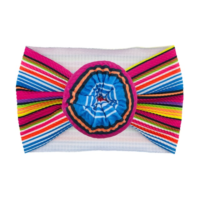 Bentita lata tip turban cu imprimeu - model 18 (marime disponibila: 6-12 luni