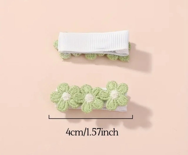 Set de 2 clame cu floricele crosetate (culoare: galben)