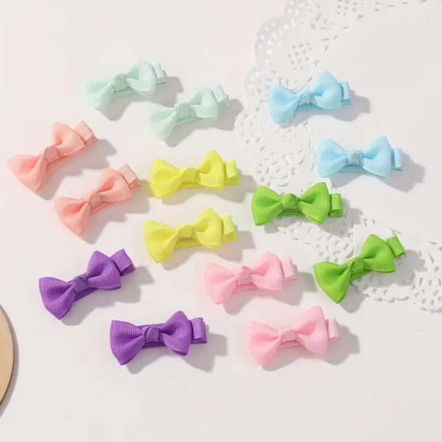 Set de 2 clame de par cu fundita pentru fetite (culoare: kaki)