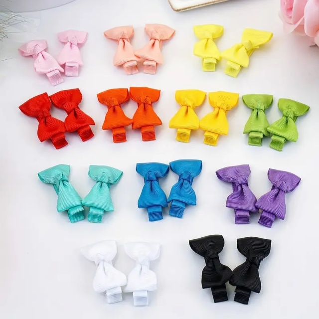 Set de 2 clame de par cu fundita pentru fetite (culoare: kaki)