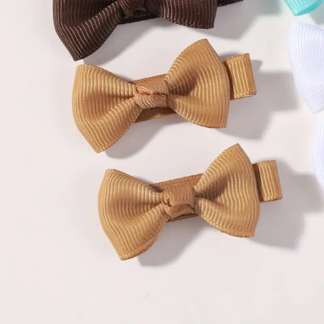 Set de 2 clame de par cu fundita pentru fetite (culoare: maro)